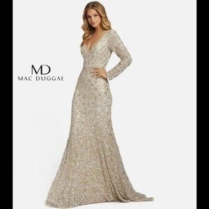 (6)NWT Mac Duggal GEOMETRIC EVENING GOWN MSRP $598, Sz 12